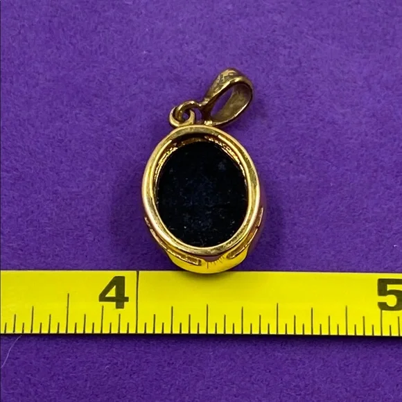 💛 Vintage 925 Gold Plated Opal Stud Earrings & Pendant Set - Picture 8 of 9